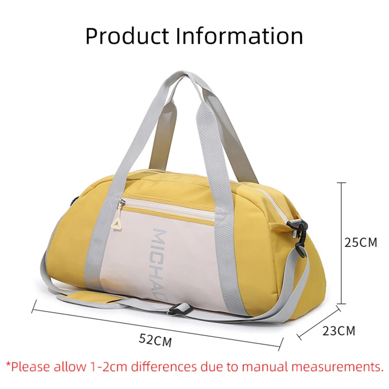 Women Yoga Handbag Dry Wet Separation Storage Pack Short Trip Duffel Bags Shoulder Packs Large Capacity Sports Fitness Bag