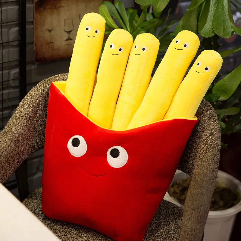 Red Potato Chips Bag French Fry Fries 5 Sticks Plush Toy Stuffed Pizza Hamburger Cartoon Plushie Peluche Food Pillow Decor Gift 5
