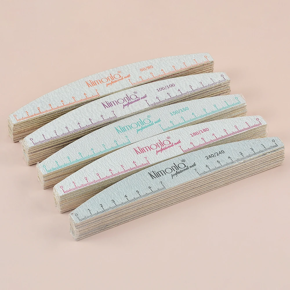 10Pcs Half Moon Wooden Nail Files