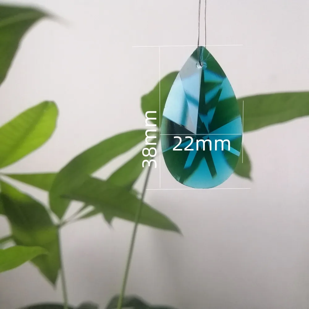 Olive Green Pear Shape Crystal Pendants Prisms Drop Beads Hanging for Chandelier Lighting Lamp Parts Wedding DIY Camal 5PCS 38mm