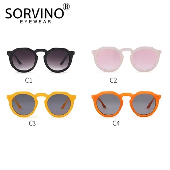 SORVINO Retro Round Cat Eye Sunglasses Women Luxury Brand 90s Designer Orange Pink Mirror Circle Cateye Sun Glasses Shades SP326 6