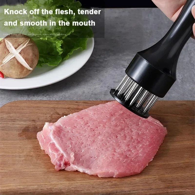 Stainless Steel Kitchen Steak Hammer Loose Meat Needle Household Pork Chop Tie Hole Tendon Breaker Tool Food Cooking Meat Tools