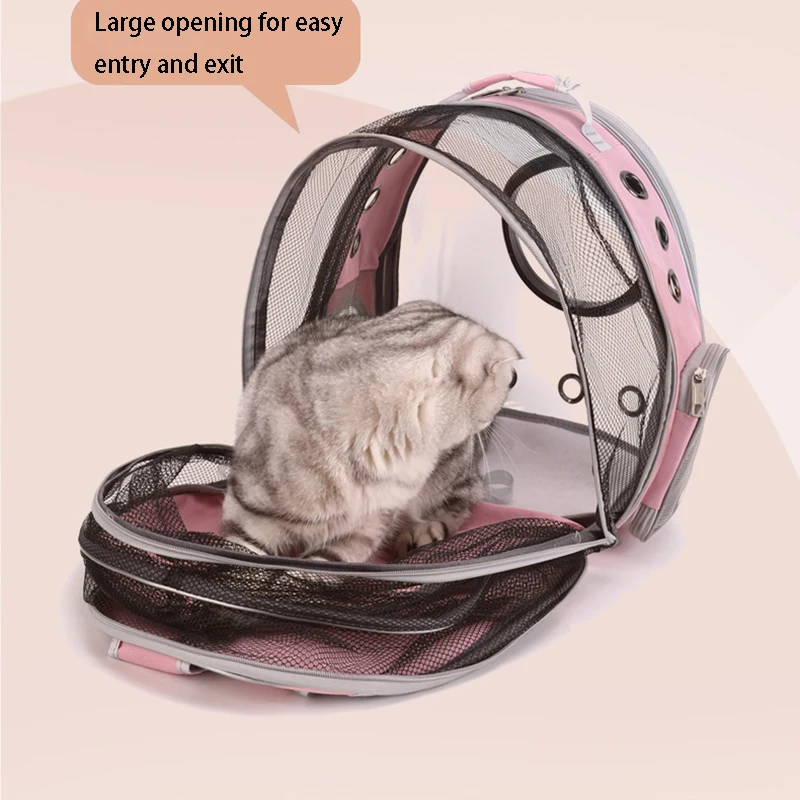 Expandable Cat Carrier Travel Backpack Breathable Space Capsule Pet Backpack Puppy Portable Transparent