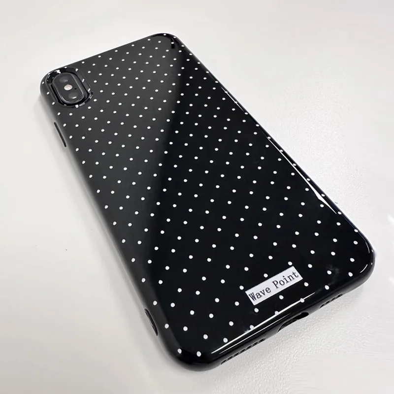 Korean Black Polka Dot Luxury Phone Case - Y2K Creative Design