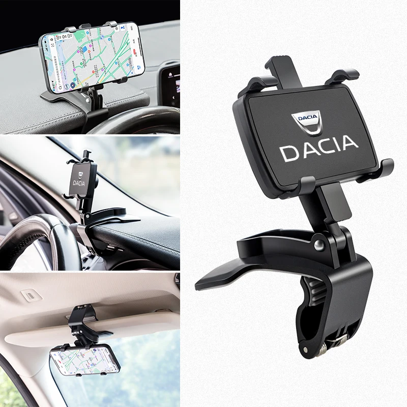 1 Pcs Car Mobile Phone Holder Dashboard Sun Visor Stands For Dacia