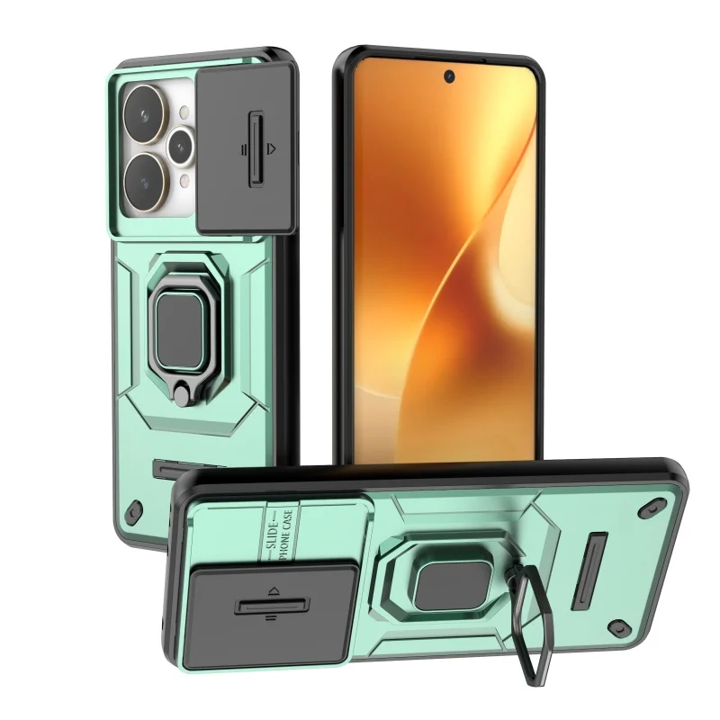 Shockproof Phone Case with Lens Protective Ring Holder - Durable Bumper Cover