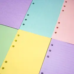 40 feuilles de papier pour carnet A5 A6, couleurs rose violet, recharge, reliure à spirale, Page intérieure, Agenda quotidien, mensuel et hebdomadaire 