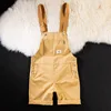 2023 Summer Men Bib Pants Solid Color Casual Shorts Jumpsuits Streetwear Joggers Multi Pockets Fashion Suspenders Cargo Overalls 3