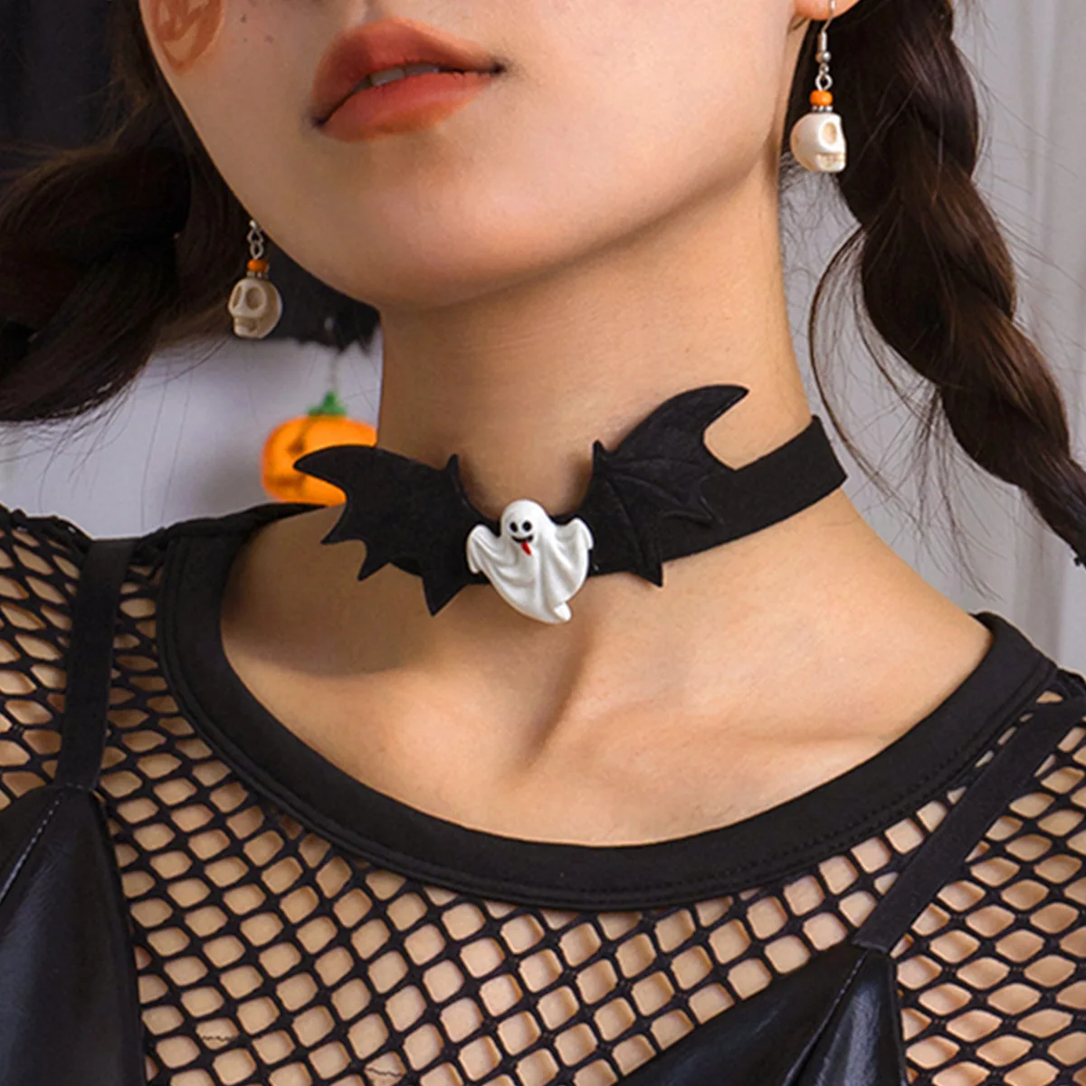 

New Gothic Punk Bat Choker Necklace for Women Fashion Retro Clavicle Chain Halloween Ghost Short Necklaces Jewelry Gift