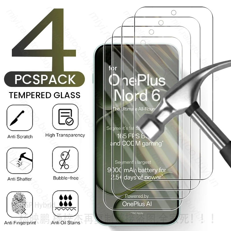 Premium 4-Pack Tempered Glass Screen Protectors with 9H Hardness