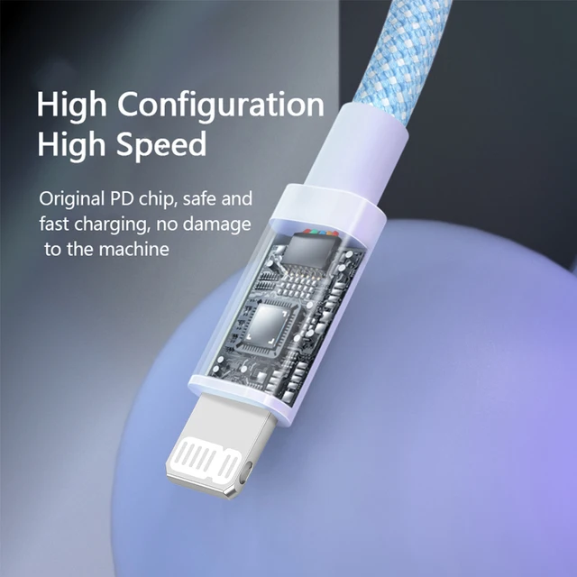Cable PD 20W USB C para iPhone 14 13 12 11 Pro Max Xs 8 Plus iPad Cable 3A Cable de carga rápida Cable de datos tipo C para iPhone 4