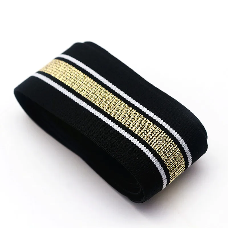 Striped Elastic Band for Garment Decoration and Sewing Supplies – Multiple Lengths Available