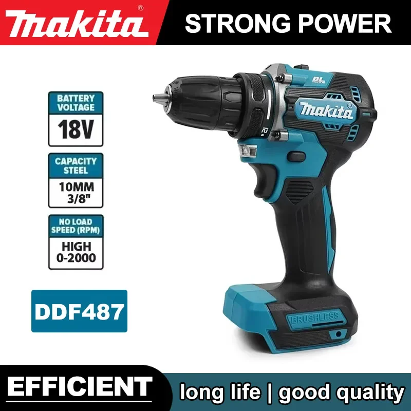 Makita DDF487 Cordless Brushless Electric Drill Driver Compact High Torque LXT Electric Variable Speed Brushless Motor Tool 1