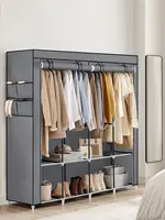 SONGMICS Portable Closet, Wardrobe Closet Organizer with Cover, 4 Hanging Rods and Shelves, 4 Side Pockets 2