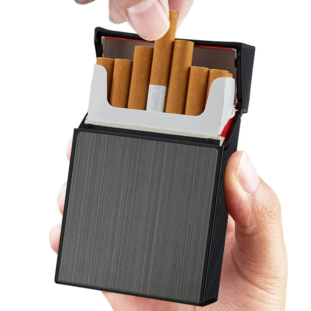 Cigarette Case Portable Metal 20pcs Capacity Tobacco Holder Cigarettes Pack Cover Storage Box Men Gadget