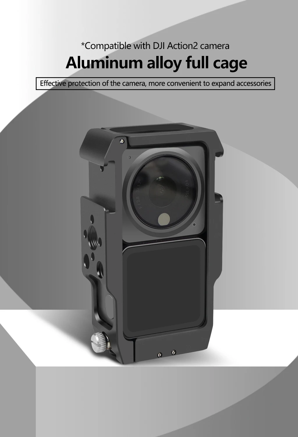 Magnetic Action Camera Cage For Action 2 Dual-screen Full Cage w/ Cold Shoe Mou