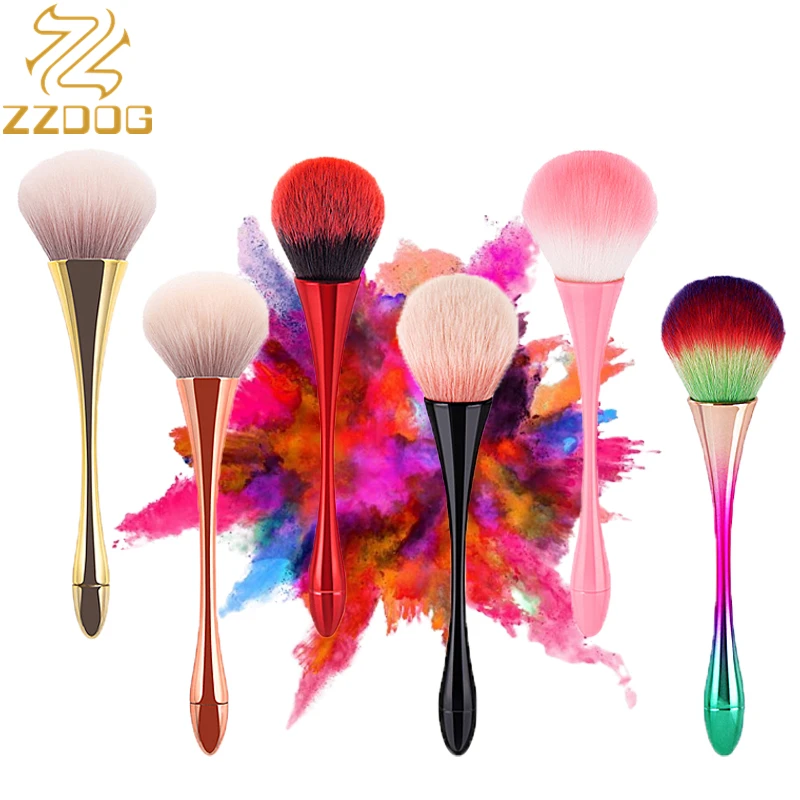 Zzdog 1pcs Champagne Fluffy Makeup Brush Large Powder Foundation Blush