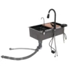 304 Stainless Steel Kitchen Sink Rectangular Single Sink Kitchen Sink Washbasin Set With Pull Out Faucet 4