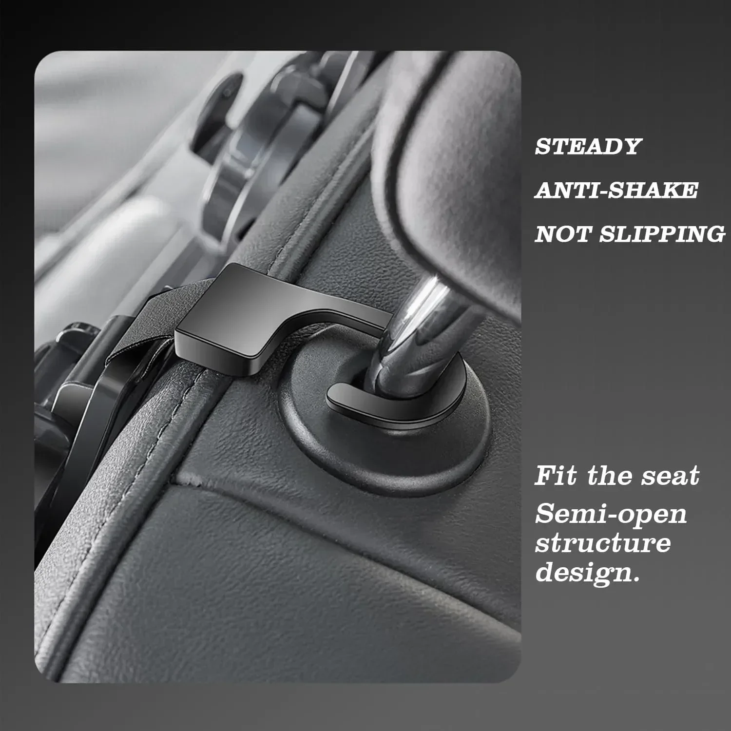 Foldable Car Seat Back Hook with Phone Holder and Purse Hook