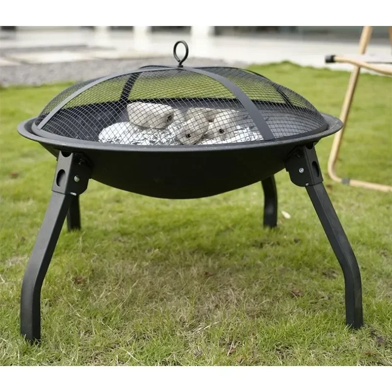 

55cm Steel Large Fire Bowl Cast Iron Firepit Modern Fire Pit Garden Fireplace Outdoor for Garden Patio Terrace Camping