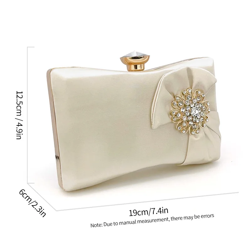 Elegante Abendtasche mit Strass-Dekor, klassische formelle Abendessen-Handtasche, stilvolle Damen-Clutch-Geldbörse für Party, Hochzeit und Abschlussball – Detail 6