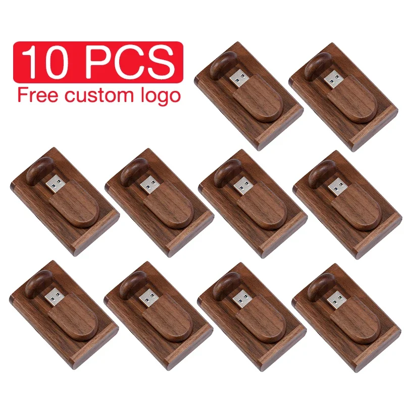 

JASTER 10PCS LOT Oval Free Custom Logo Pen Drive 128GB Creative Gift Memory Stick 64GB RED Wooden Box USB 2.0 Flash Drive 32GB