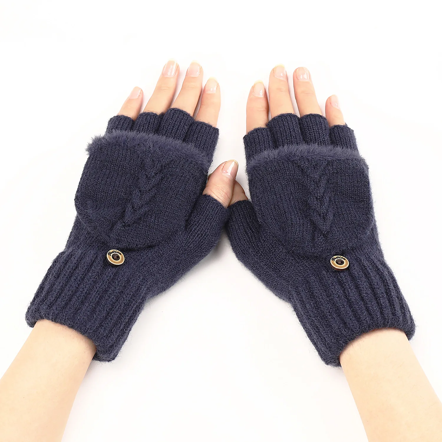 

Autumn And Winter Female Gloves Clamshell Knitting Keep Warm Finger Protection Acrylic Outdoor Travel Casual High Quality ST0013