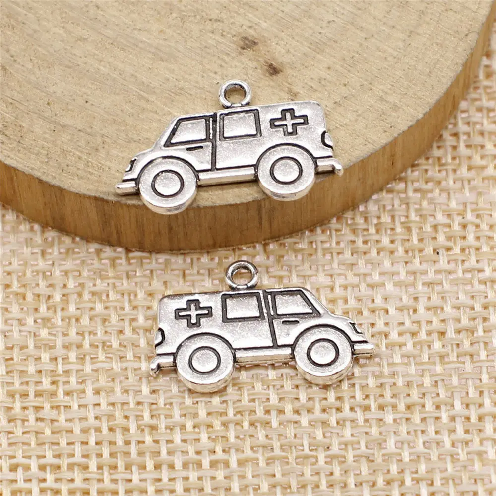 

Accesories Ambulance Charms Vintage Jewelry 13x22mm 10pcs