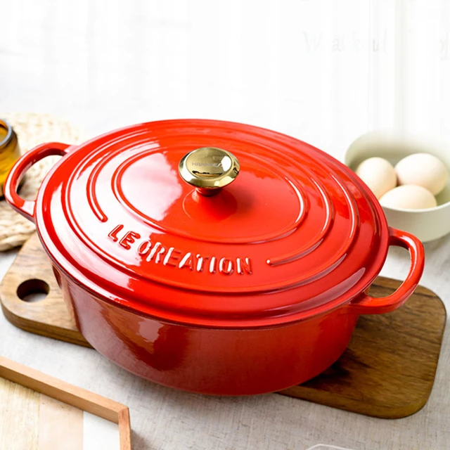 2 In 1 Enameled Cast Iron Double Dutch Oven & Skillet Lid - Dutch Ovens -  AliExpress