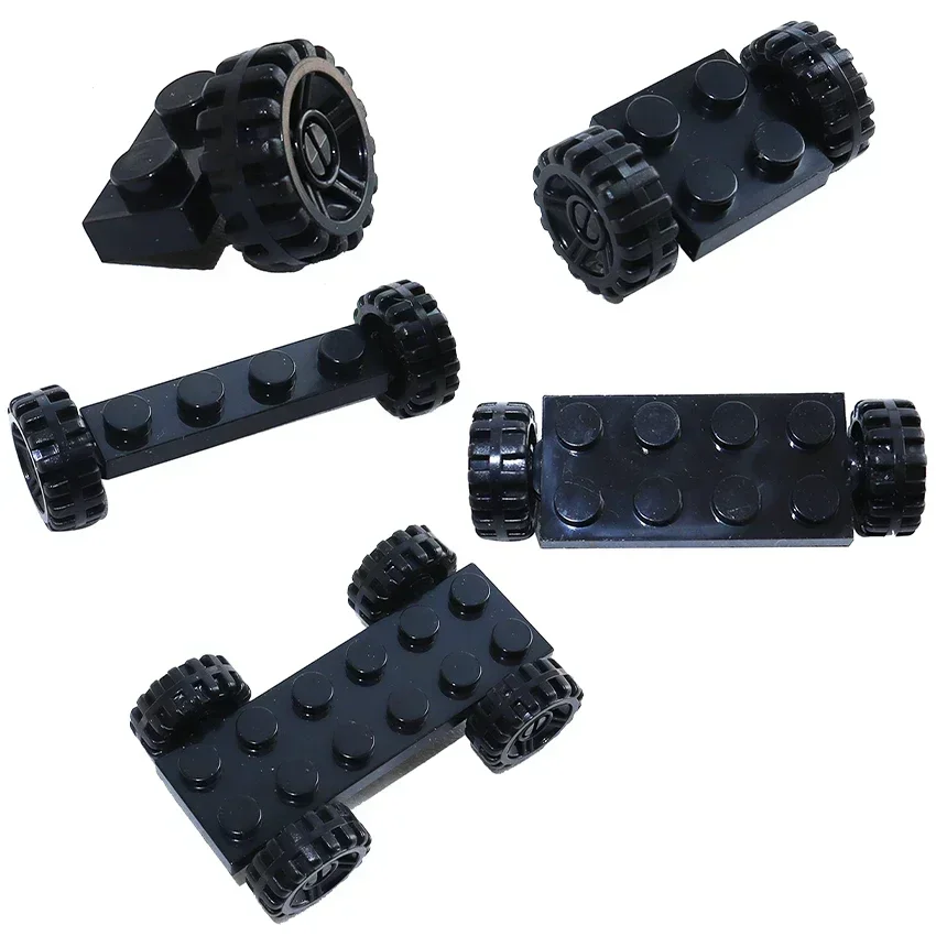 휠 팩 타이어 샤프트 플레이트 거치대 액슬, 핀 빌딩 블록 포함, MOC 크리에이티브 시티 자동차, DIY 모델 액세서리, 건설 장난감