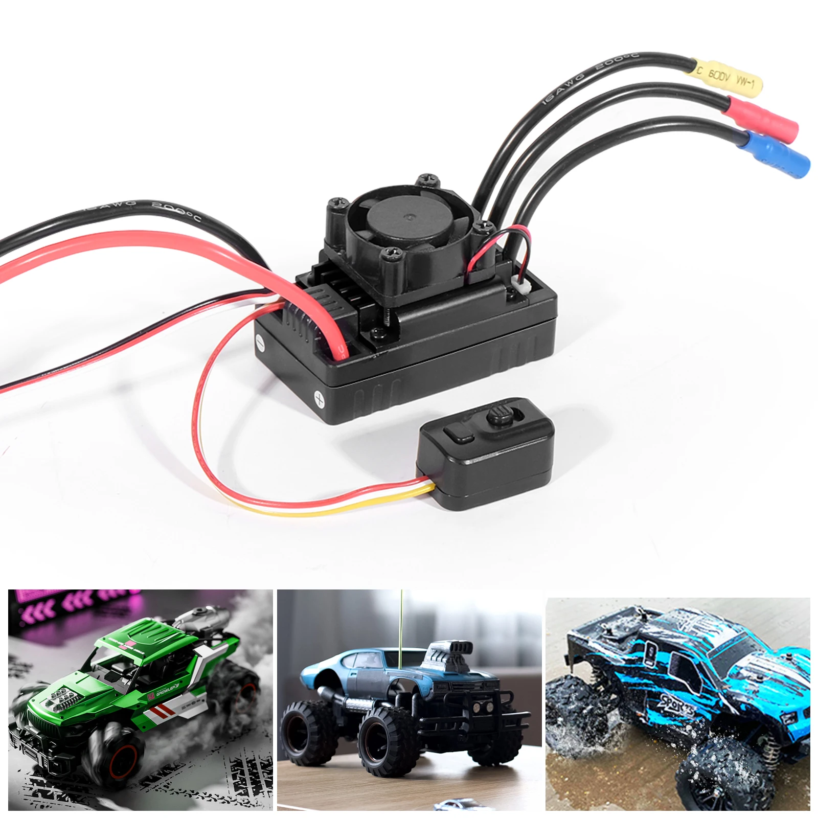 ESC Brushless 60A 2-3S avec BEC pour Voiture RC 1/10