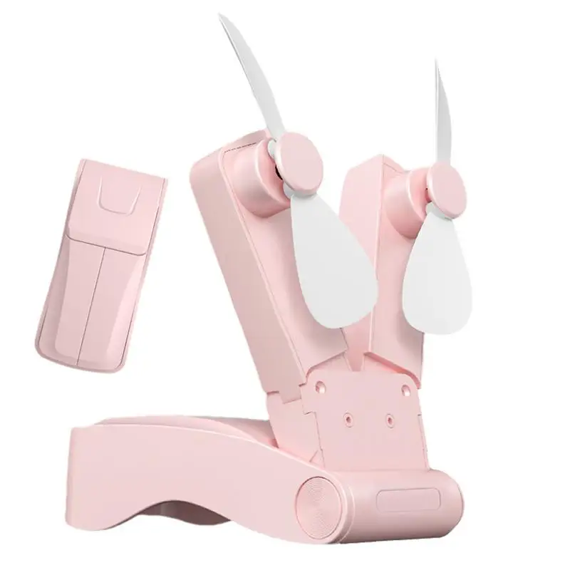 

Small Pocket Fan USB Rechargeable Pocket Fan Personal Fan With Dual Head Design Hand Fans For Travel Offices Outdoor Use