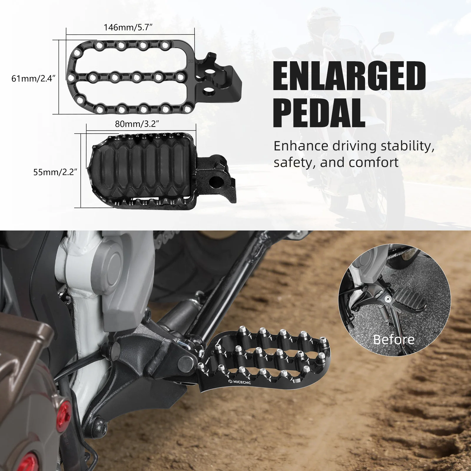 Motorrad Fußrasten Fußstützen Für Honda CRF1100L Africa Twin/Adventure Sports 2020-2025 Africa Twin CRF1100L 2024 2023 2022 – Detail 3