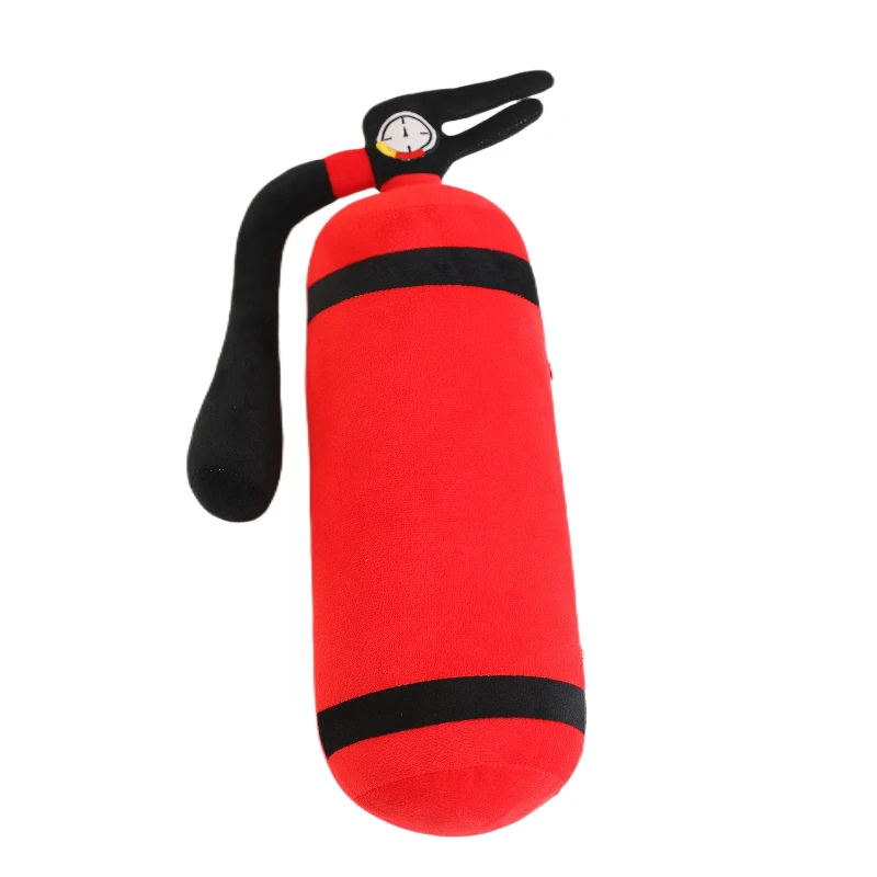 49x18cm Red Fire Extinguisher Plush Long Pillow Stuffed Emergency Rescue Firefighter Fireman Tool Men Gift 6