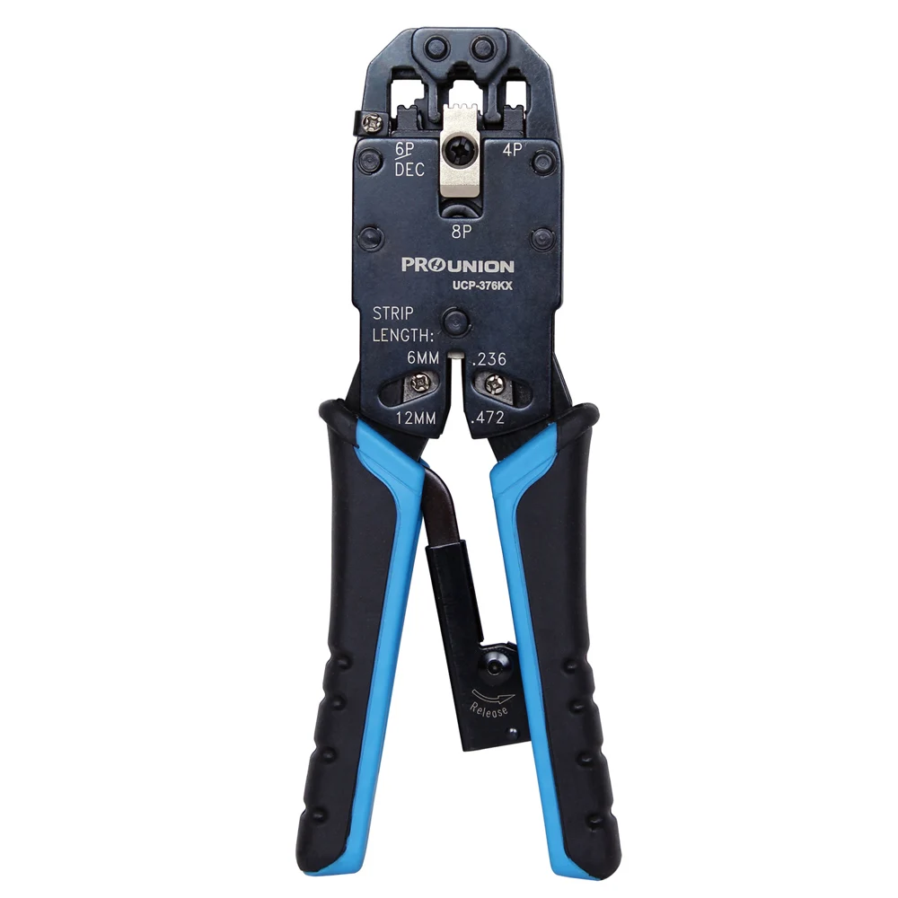 

Pro'sKit UCP-376KX 4P/6P/8P Professional Ratchet Network Crimping Pliers Hand Tools Electric Wire Crimpers Cutting Machine