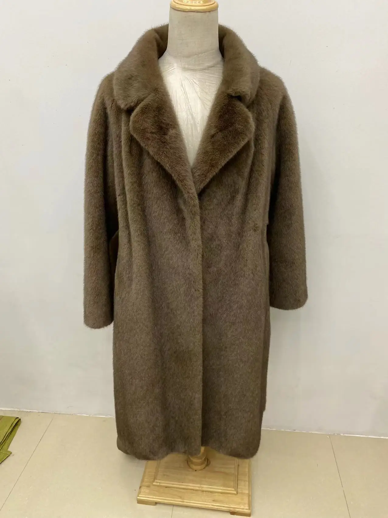 Winter Women High Quality Faux Mink Fur Coat Luxury Long Fur Coat Loose Lapel OverCoat Thick Warm Plus Size Female Plush Coats