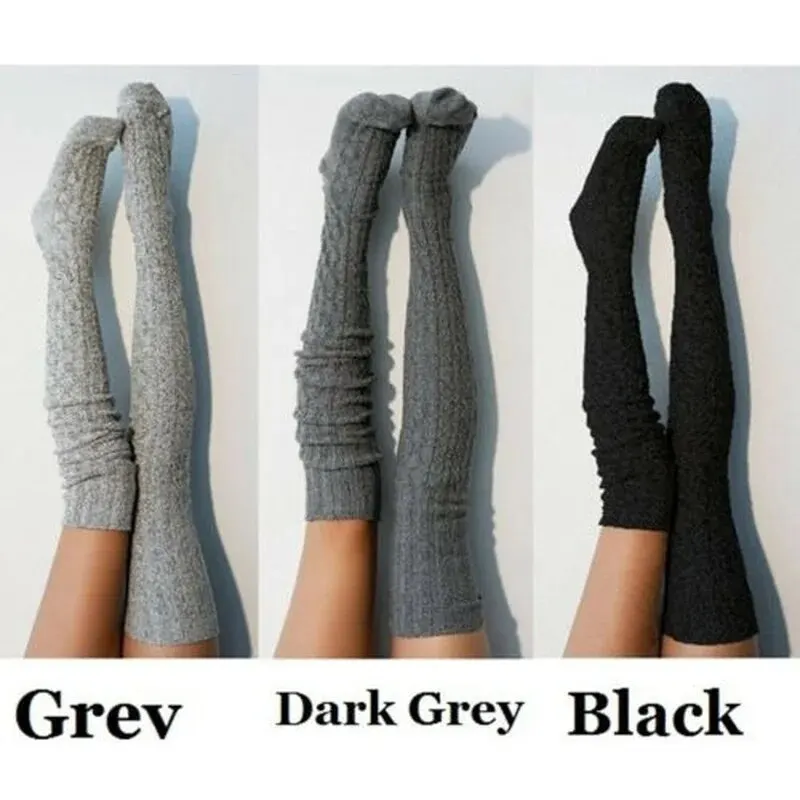 Thigh High Socks 1 Pair Warm Stylish Over the Knee Knit Socks for Women Preppy Thermal Winter High Stocks Thickened Material