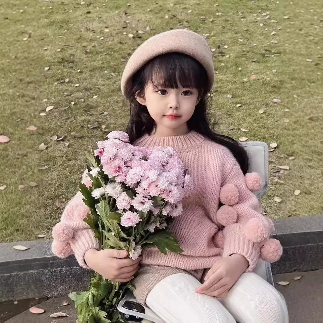 Autumn Kids Sweater Girls Pullover Thin Tops