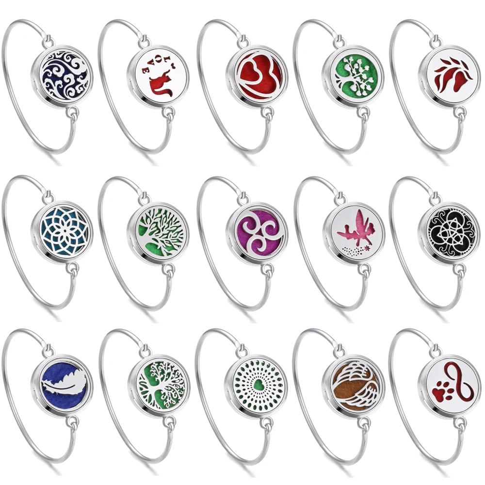 10pcs/lot Wholesale Aromatherapy Bracelet Cuff Bangle Essential Oil