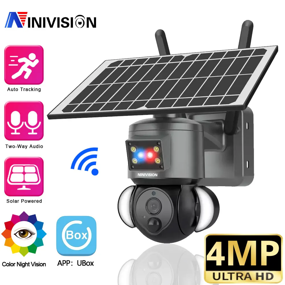 4MP2KMultipurposeUBoxAppOutdoorWifiSolarCameraWIFIWirelessPTZMotionDetectionTwo