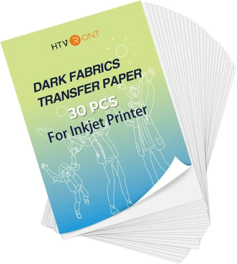 HTVRONT30pcs85x11inHeatTransferPaperForDarkFabricCottonT