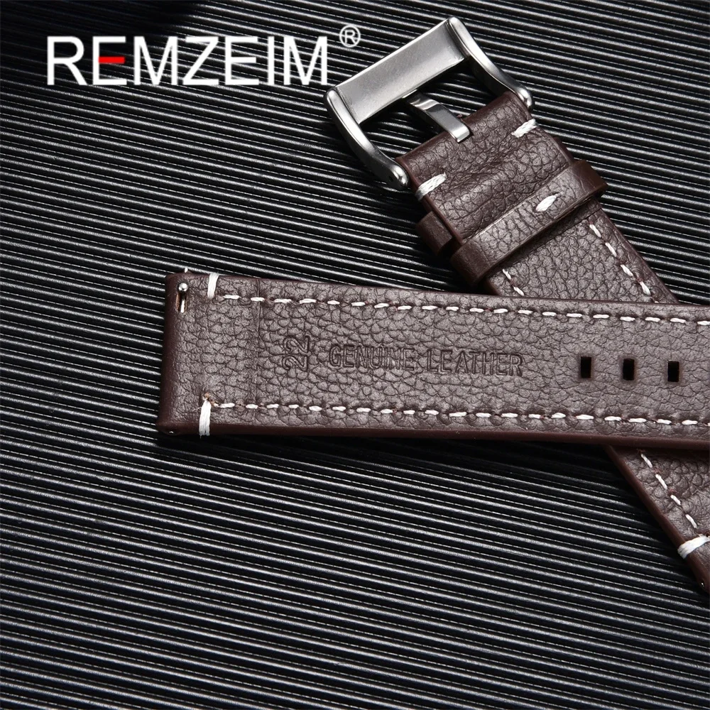 Luxurious Double-Sided Genuine Leather Watch Band with Quick Release Straps