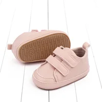 Infant Baby Boys Girls Moccasins Sneakers Solid Color/Contrast Color PU Leather Anti-Slip Sole Prewalker First Walker Shoes 5