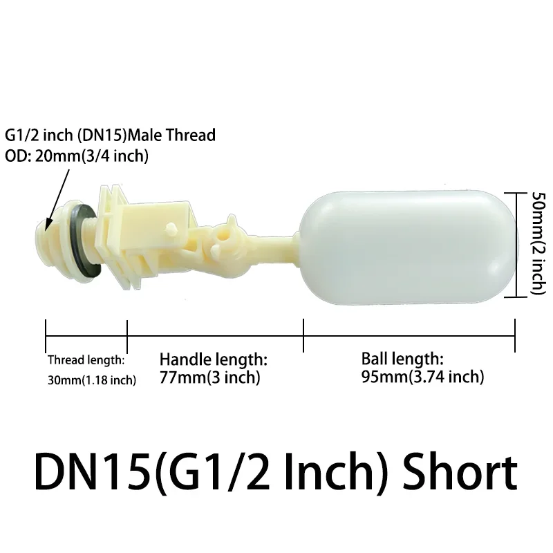 1pc Automatic Water Float Valve Water Level Controller Plastic Float Ball Valve For Livestock Bowls Horse Cattle Dog Cat