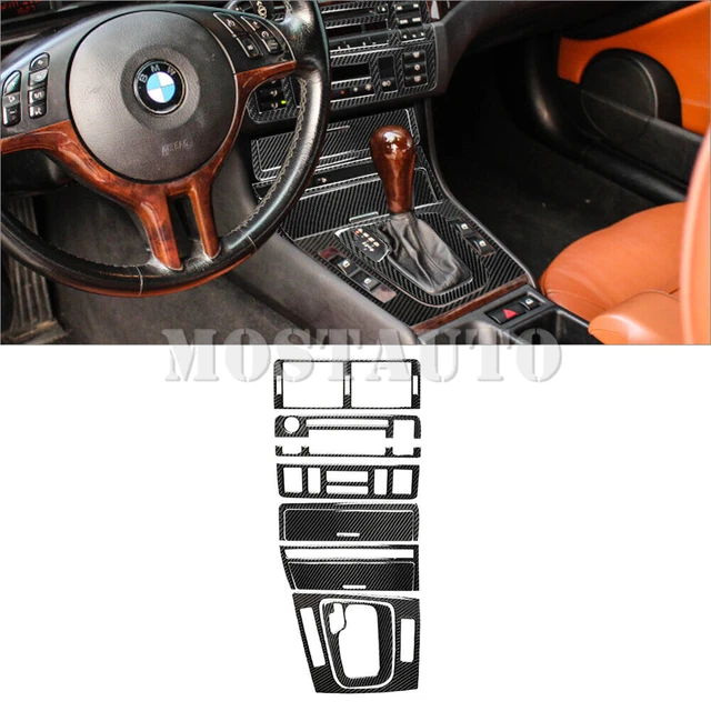 Moldura de consola central para BMW E46 M3 1998-2005 de fibra de carbono  para interior de automóvil Kit de cubierta de marco de consola central de