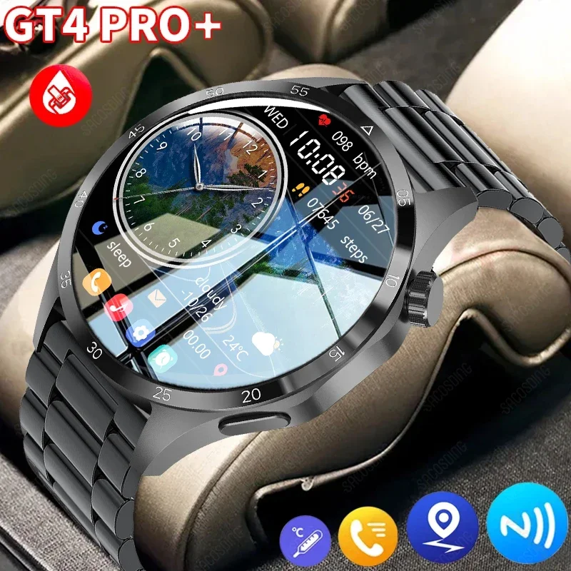 

Fashion NFC Smart Watch Men Wireless Charge Voice Assistant Bluetooth Call Altitude Tracker Sports Waterproof Smartwatch For Men