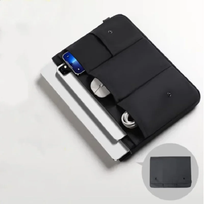 Multi-Compartment Shockproof Laptop Sleeve with Waterproof Flap