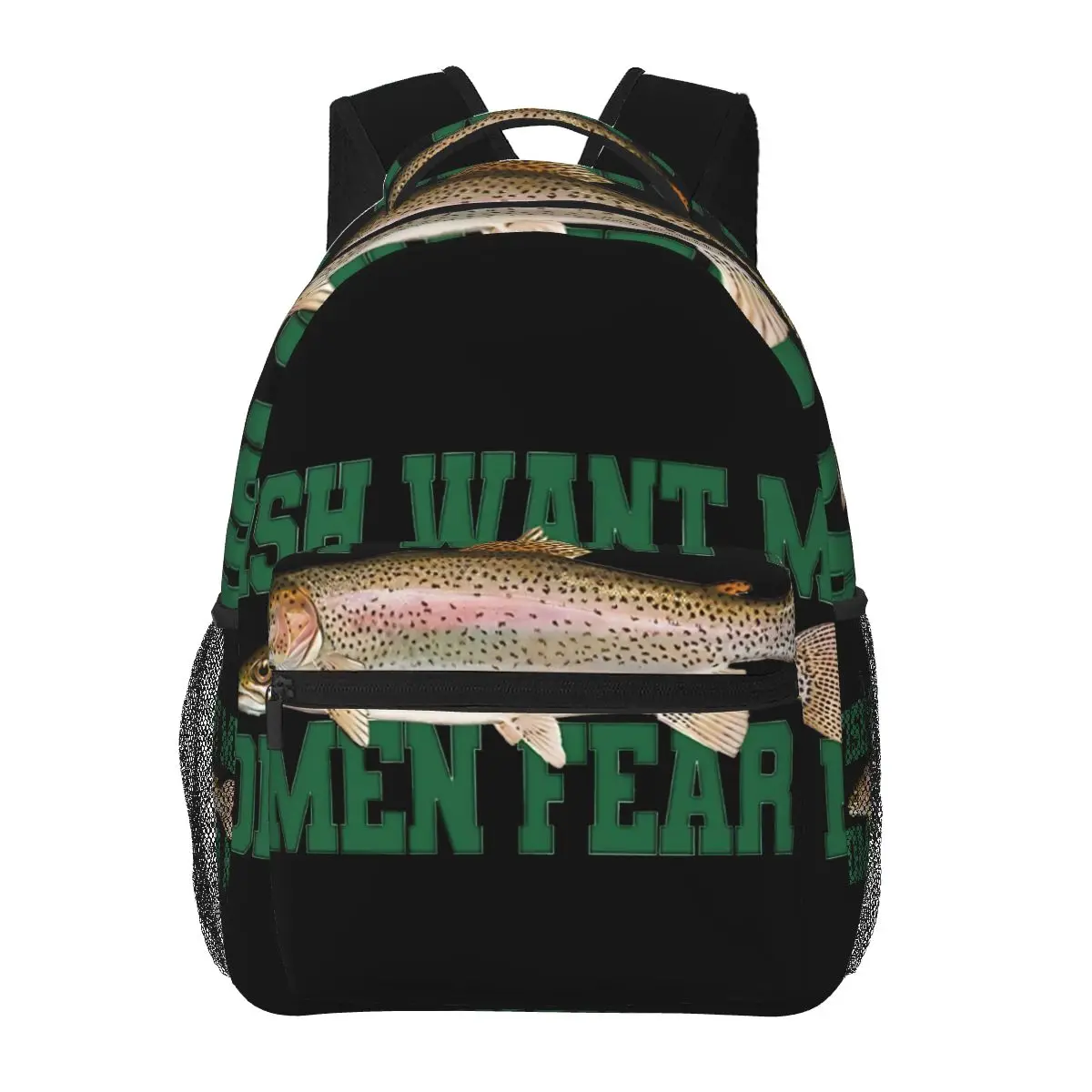 Fish Want Me Women Fear Me Casual Backpack Unisex Students Leisure Travel Computer Backpack