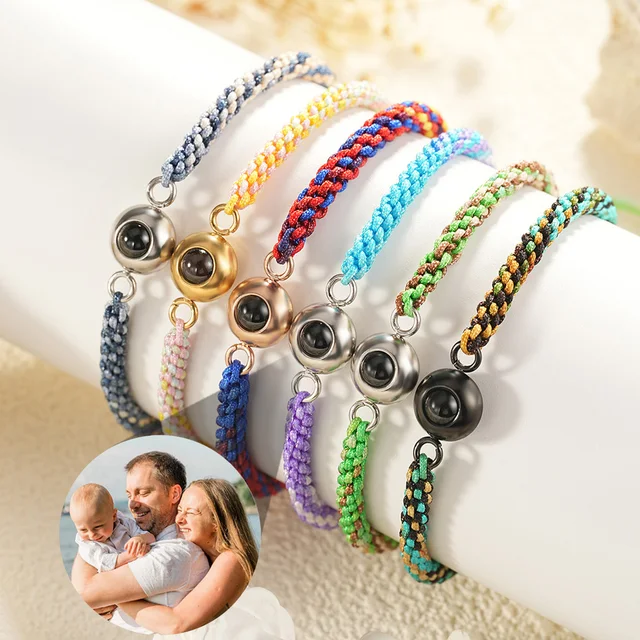 Dual Color Woven Family Photo Bracelet 1