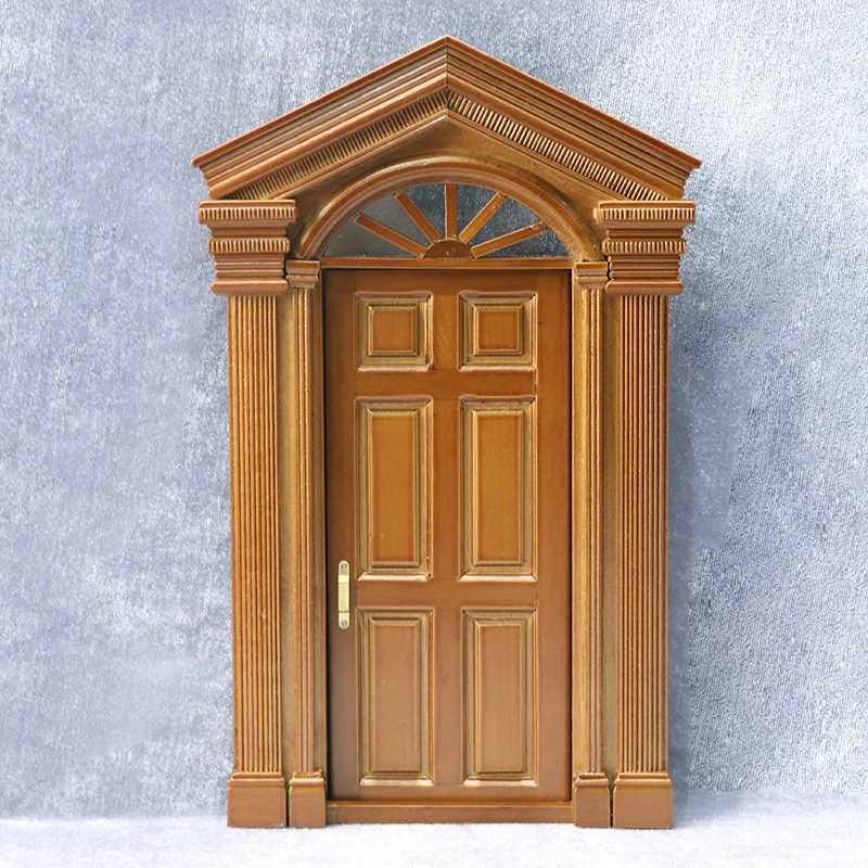 1:12 Dollhouse Miniature European Retro Villa Door Simulation Door Furniture Model Decor Toy Doll House Accessories 5